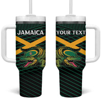 Jamaica Rugby Custom Tumbler With Handle Go Jamaica Crocs Go