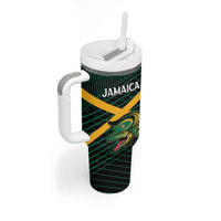 Jamaica Rugby Custom Tumbler With Handle Go Jamaica Crocs Go