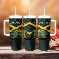 Jamaica Rugby Custom Tumbler With Handle Go Jamaica Crocs Go