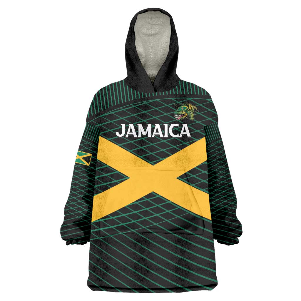 Jamaica Rugby Custom Wearable Blanket Hoodie Go Jamaica Crocs Go