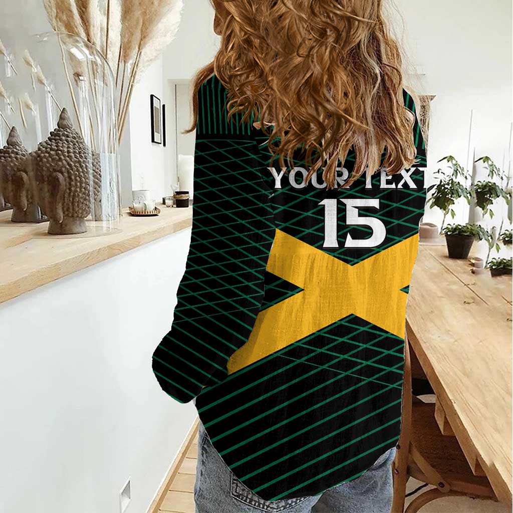Jamaica Rugby Custom Women Casual Shirt Go Jamaica Crocs Go
