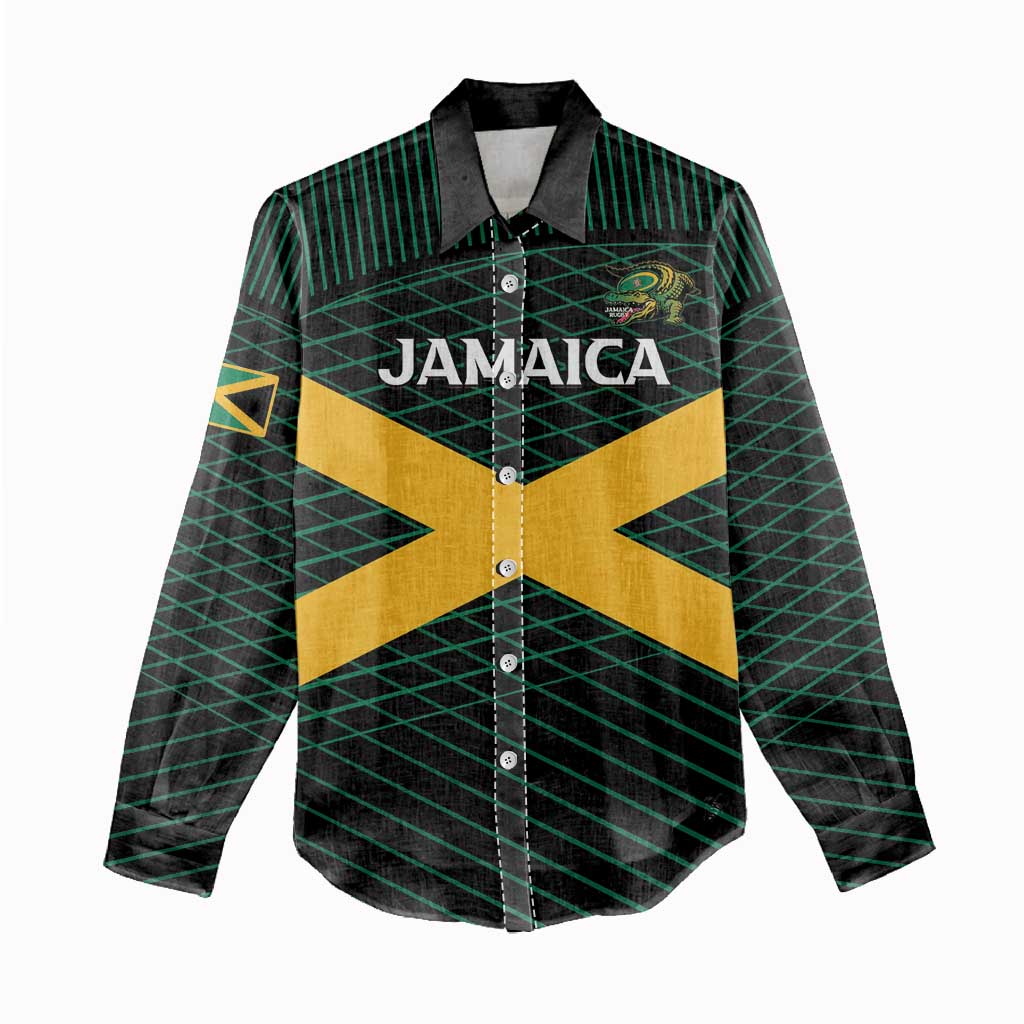 Jamaica Rugby Custom Women Casual Shirt Go Jamaica Crocs Go