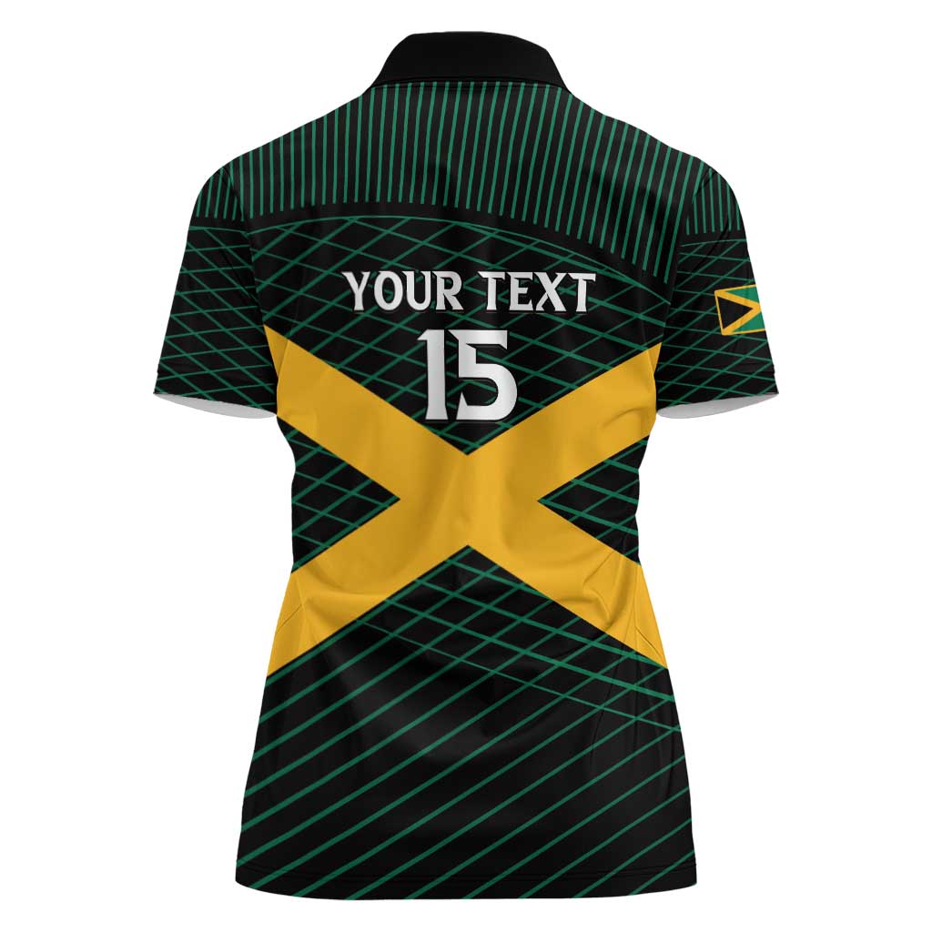 Jamaica Rugby Custom Women Polo Shirt Go Jamaica Crocs Go