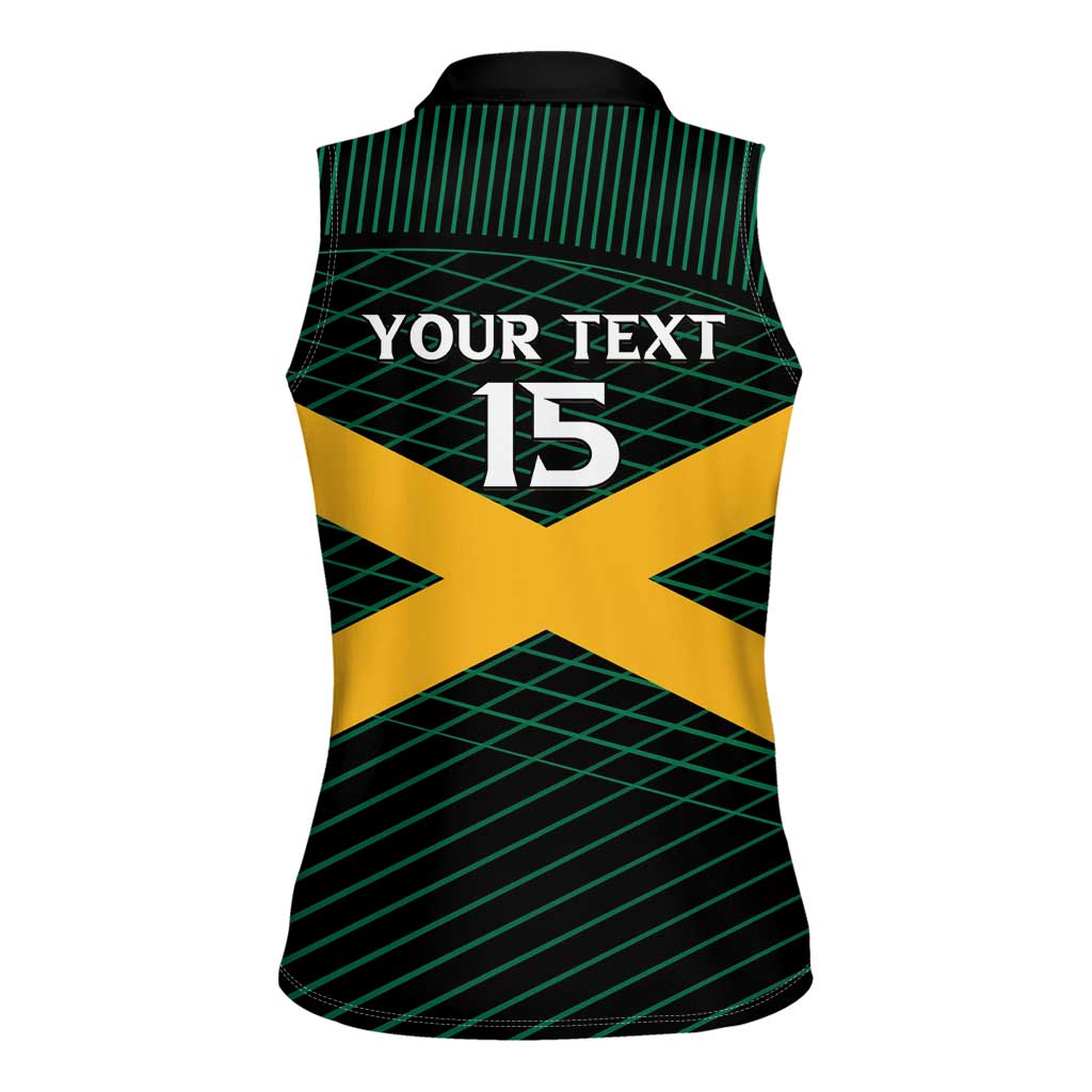 Jamaica Rugby Custom Women Sleeveless Polo Shirt Go Jamaica Crocs Go