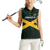 Jamaica Rugby Custom Women Sleeveless Polo Shirt Go Jamaica Crocs Go