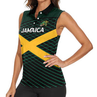 Jamaica Rugby Custom Women Sleeveless Polo Shirt Go Jamaica Crocs Go