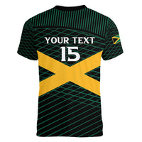 Jamaica Rugby Custom Women V-Neck T-Shirt Go Jamaica Crocs Go