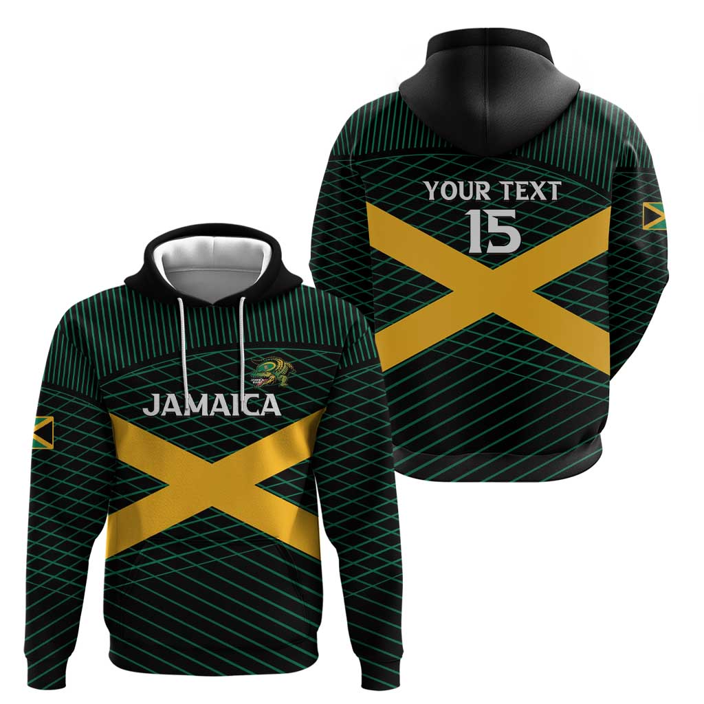 Jamaica Rugby Custom Zip Hoodie Go Jamaica Crocs Go
