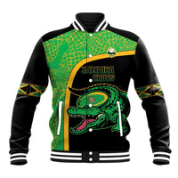 Jamaica Rugby Custom Baseball Jacket Go Jamaica Crocs - Pineapple Pattern