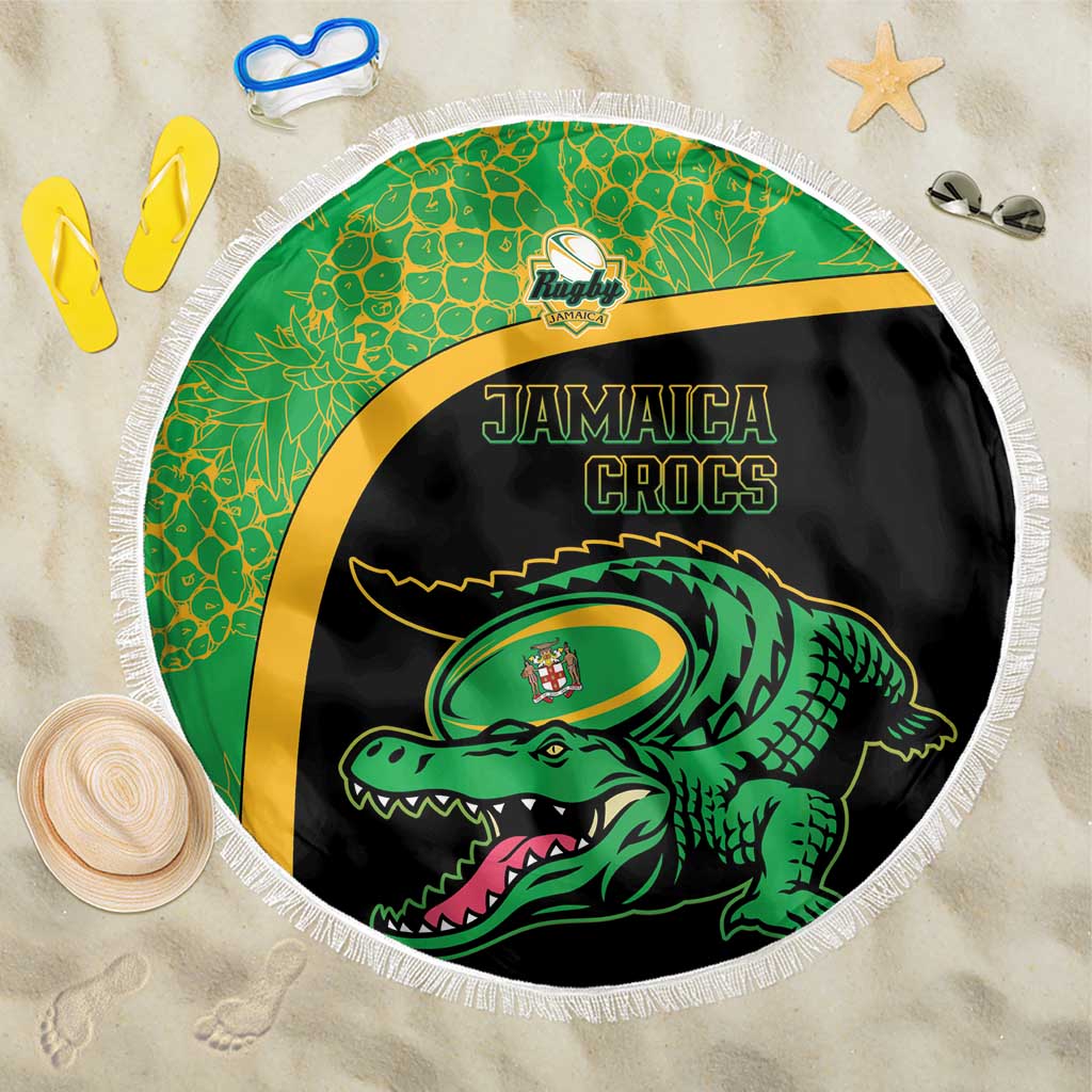 Jamaica Rugby Beach Blanket Go Jamaica Crocs - Pineapple Pattern