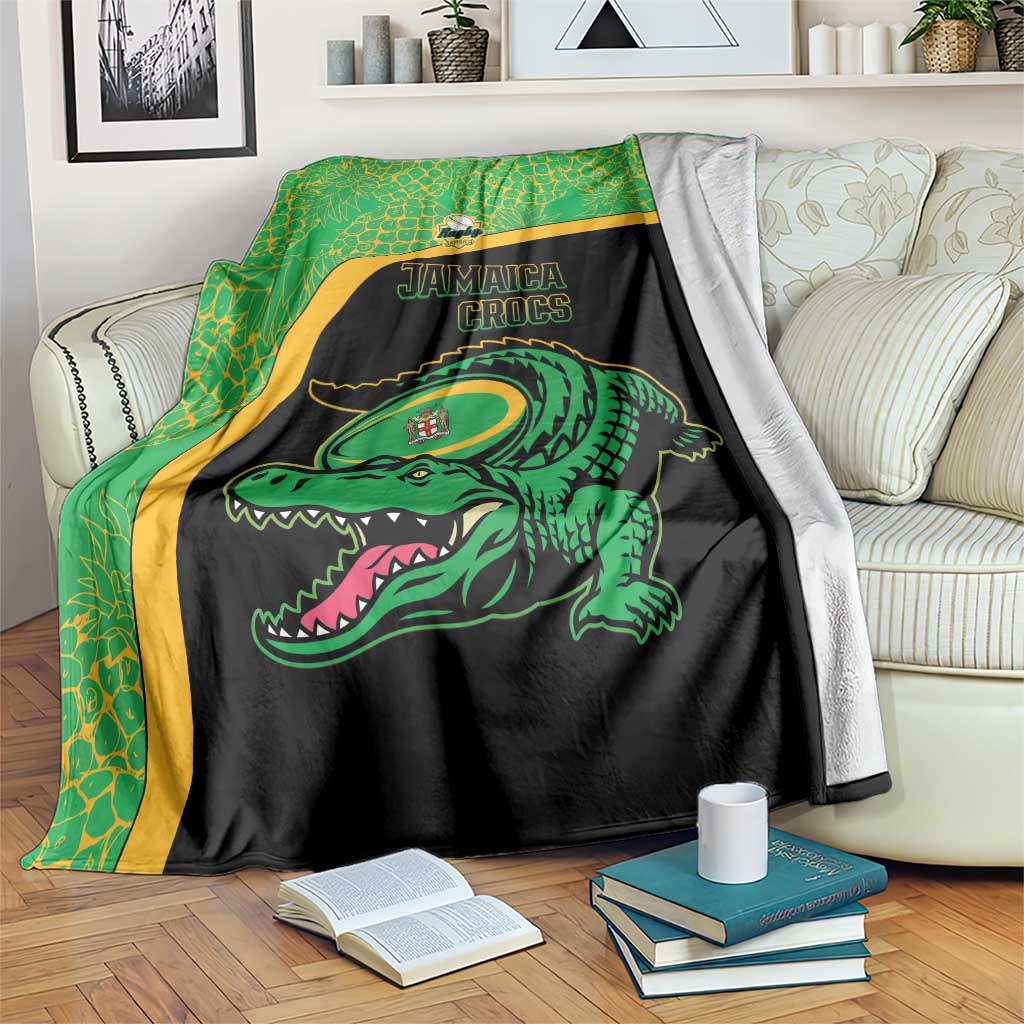 Jamaica Rugby Blanket Go Jamaica Crocs - Pineapple Pattern
