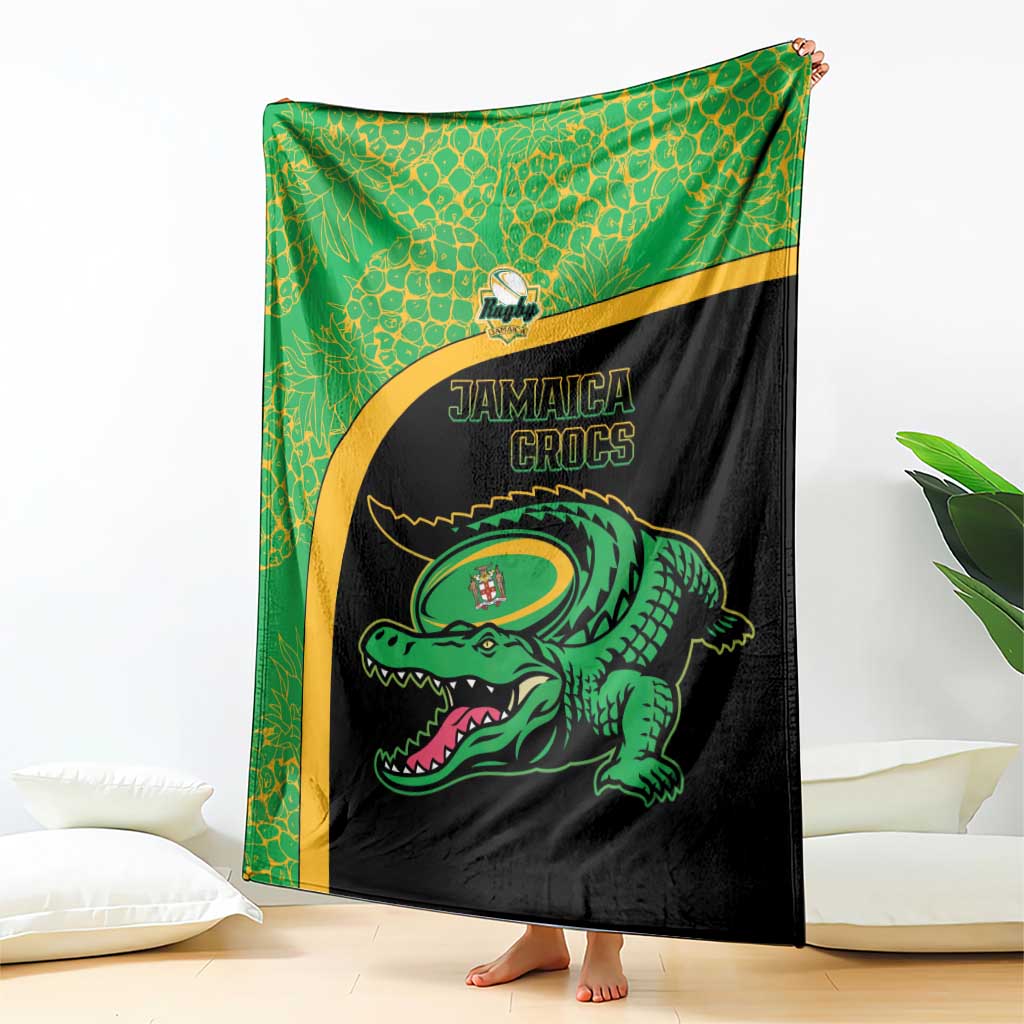 Jamaica Rugby Blanket Go Jamaica Crocs - Pineapple Pattern