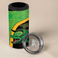 Jamaica Rugby Custom 4 in 1 Can Cooler Tumbler Go Jamaica Crocs - Pineapple Pattern