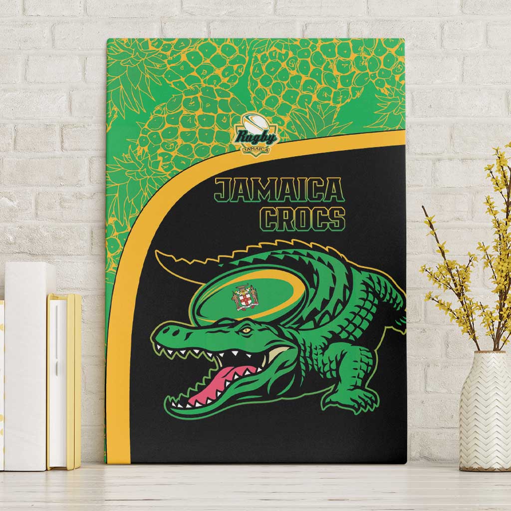 Jamaica Rugby Canvas Wall Art Go Jamaica Crocs - Pineapple Pattern