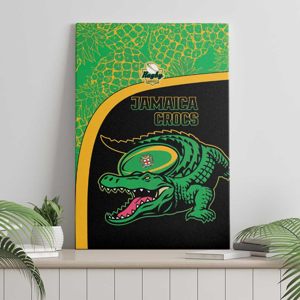 Jamaica Rugby Canvas Wall Art Go Jamaica Crocs - Pineapple Pattern