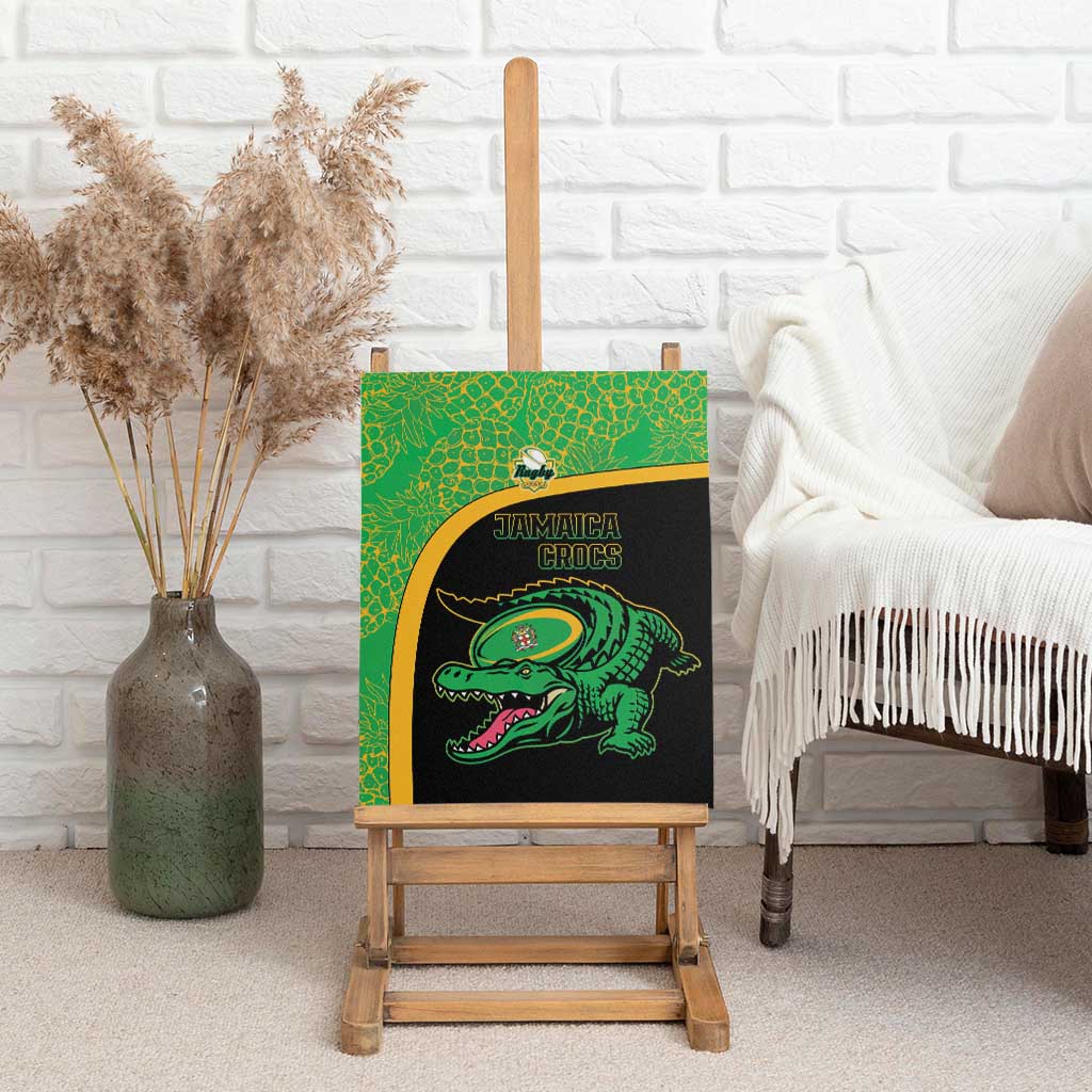 Jamaica Rugby Canvas Wall Art Go Jamaica Crocs - Pineapple Pattern