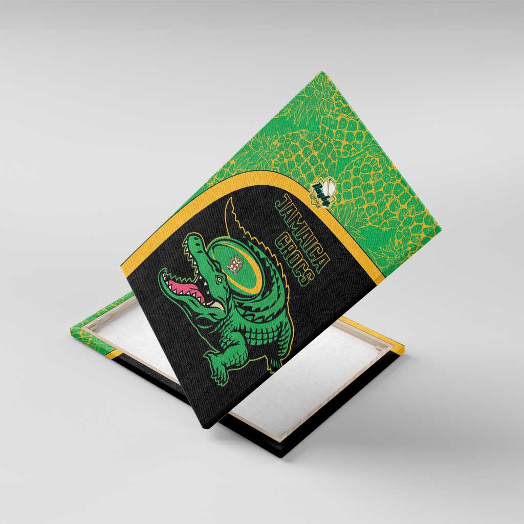 Jamaica Rugby Canvas Wall Art Go Jamaica Crocs - Pineapple Pattern