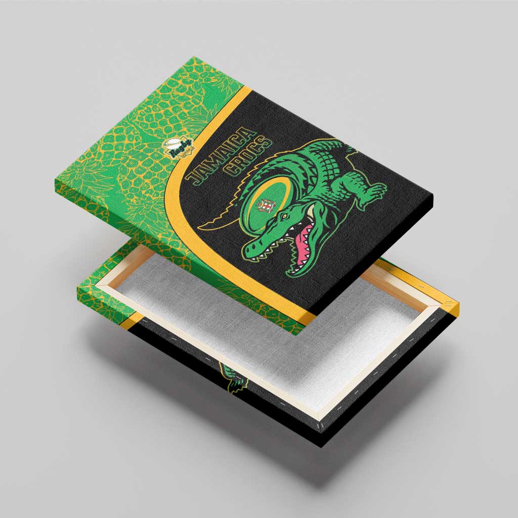 Jamaica Rugby Canvas Wall Art Go Jamaica Crocs - Pineapple Pattern