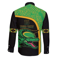 Jamaica Rugby Custom Family Matching Mermaid Dress and Hawaiian Shirt Go Jamaica Crocs - Pineapple Pattern