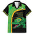 Jamaica Rugby Custom Family Matching Off The Shoulder Long Sleeve Dress and Hawaiian Shirt Go Jamaica Crocs - Pineapple Pattern