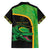 Jamaica Rugby Custom Family Matching Off The Shoulder Long Sleeve Dress and Hawaiian Shirt Go Jamaica Crocs - Pineapple Pattern