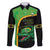 Jamaica Rugby Custom Family Matching Off The Shoulder Long Sleeve Dress and Hawaiian Shirt Go Jamaica Crocs - Pineapple Pattern