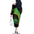 Jamaica Rugby Custom Family Matching Off The Shoulder Long Sleeve Dress and Hawaiian Shirt Go Jamaica Crocs - Pineapple Pattern