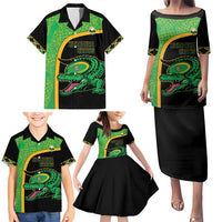 Jamaica Rugby Custom Family Matching Puletasi and Hawaiian Shirt Go Jamaica Crocs - Pineapple Pattern
