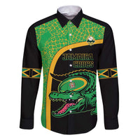 Jamaica Rugby Custom Family Matching Puletasi and Hawaiian Shirt Go Jamaica Crocs - Pineapple Pattern