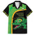 Jamaica Rugby Custom Family Matching Short Sleeve Bodycon Dress and Hawaiian Shirt Go Jamaica Crocs - Pineapple Pattern