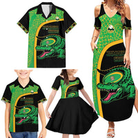 Jamaica Rugby Custom Family Matching Summer Maxi Dress and Hawaiian Shirt Go Jamaica Crocs - Pineapple Pattern