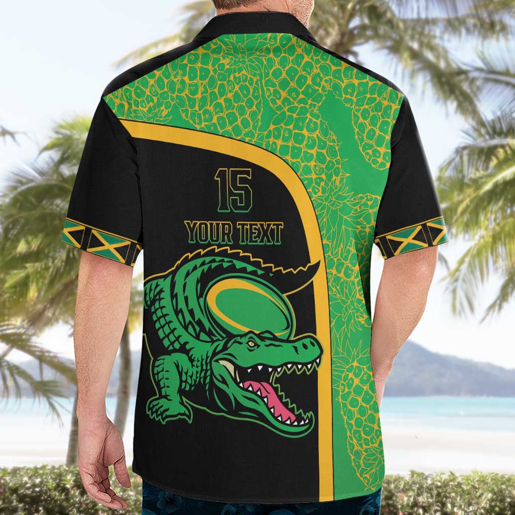 Jamaica Rugby Custom Hawaiian Shirt Go Jamaica Crocs - Pineapple Pattern