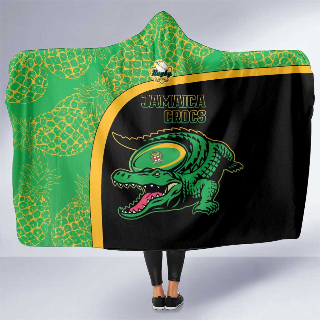 Jamaica Rugby Hooded Blanket Go Jamaica Crocs - Pineapple Pattern