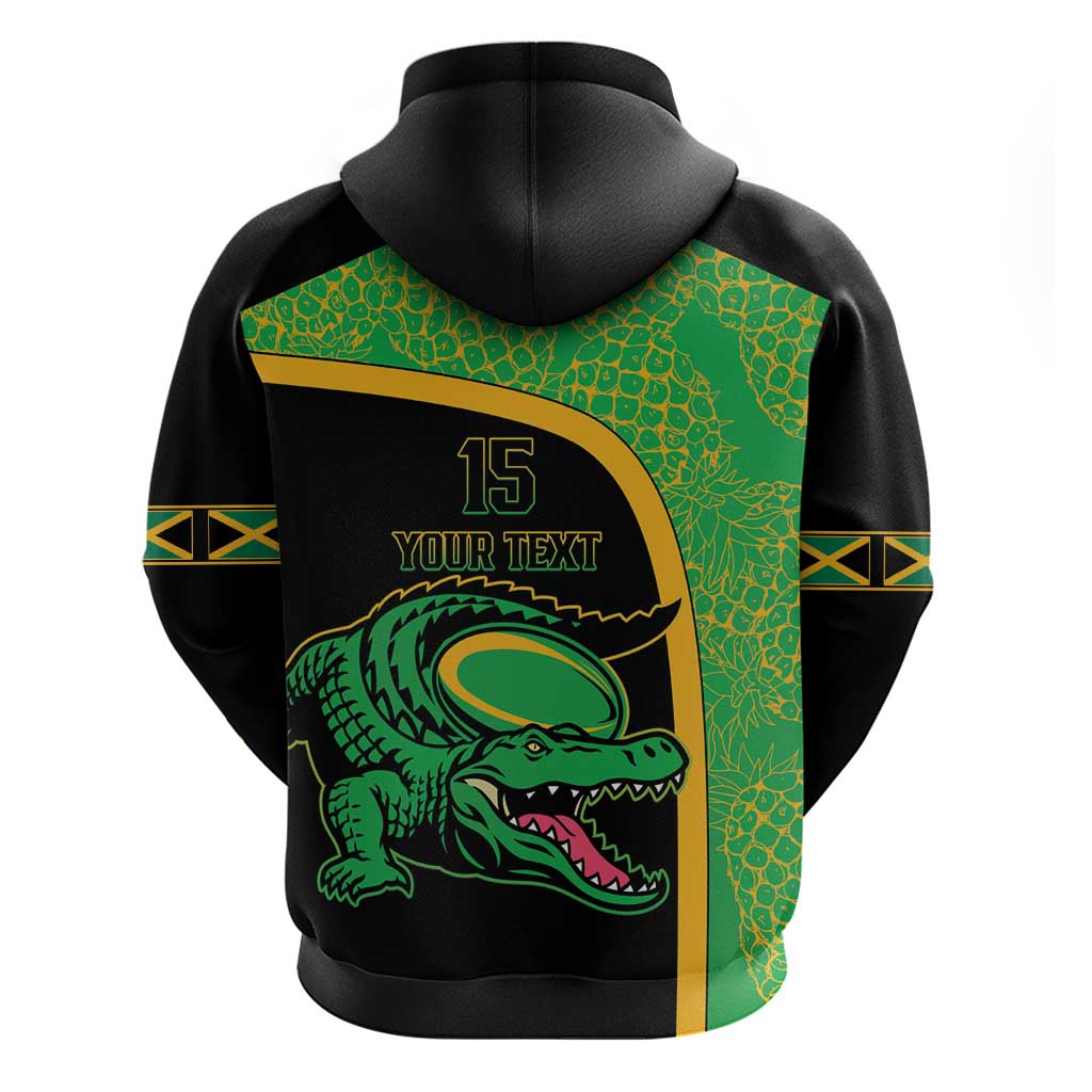 Jamaica Rugby Custom Hoodie Go Jamaica Crocs - Pineapple Pattern