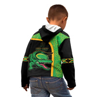 Jamaica Rugby Custom Kid Hoodie Go Jamaica Crocs - Pineapple Pattern