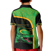 Jamaica Rugby Custom Kid Polo Shirt Go Jamaica Crocs - Pineapple Pattern