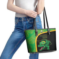 Jamaica Rugby Leather Tote Bag Go Jamaica Crocs - Pineapple Pattern