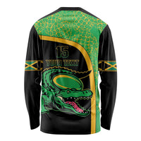 Jamaica Rugby Custom Long Sleeve Shirt Go Jamaica Crocs - Pineapple Pattern