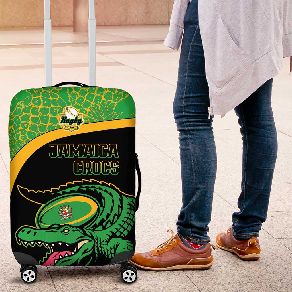 Jamaica Rugby Luggage Cover Go Jamaica Crocs - Pineapple Pattern