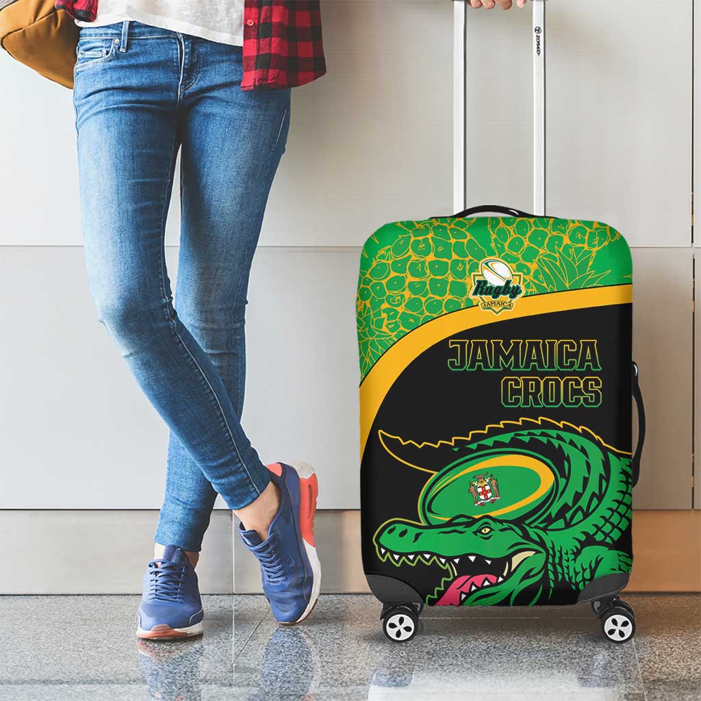 Jamaica Rugby Luggage Cover Go Jamaica Crocs - Pineapple Pattern
