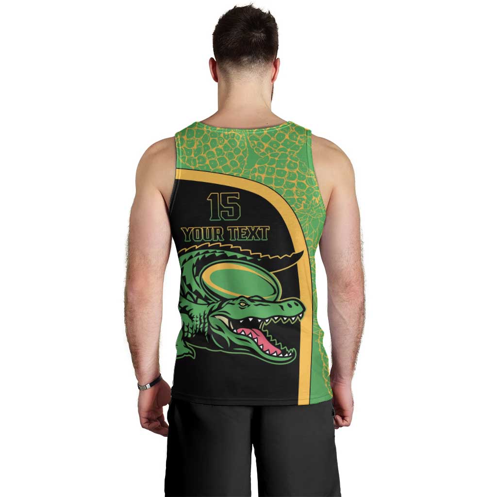 Jamaica Rugby Custom Men Tank Top Go Jamaica Crocs - Pineapple Pattern