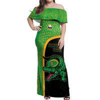 Jamaica Rugby Custom Off Shoulder Maxi Dress Go Jamaica Crocs - Pineapple Pattern