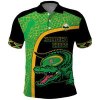 Jamaica Rugby Custom Polo Shirt Go Jamaica Crocs - Pineapple Pattern