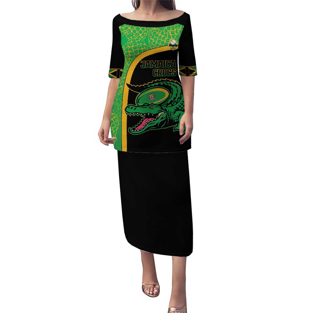 Jamaica Rugby Custom Puletasi Go Jamaica Crocs - Pineapple Pattern