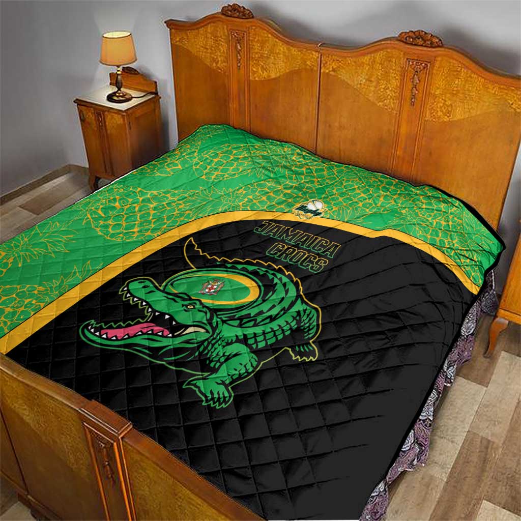 Jamaica Rugby Quilt Go Jamaica Crocs - Pineapple Pattern