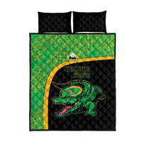 Jamaica Rugby Quilt Bed Set Go Jamaica Crocs - Pineapple Pattern
