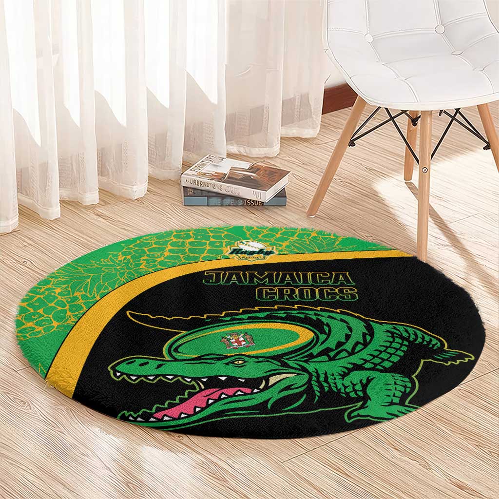 Jamaica Rugby Round Carpet Go Jamaica Crocs - Pineapple Pattern