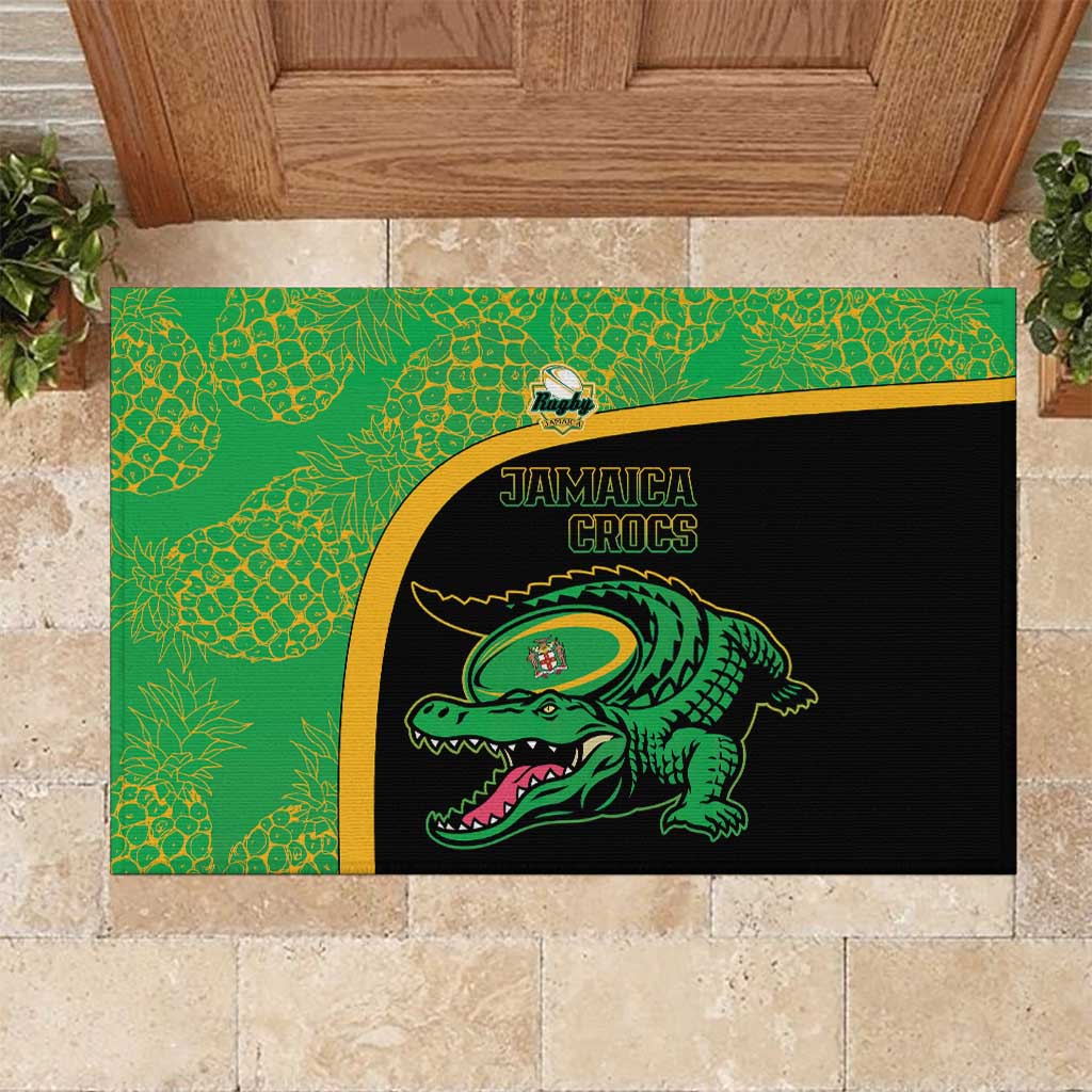 Jamaica Rugby Rubber Doormat Go Jamaica Crocs - Pineapple Pattern