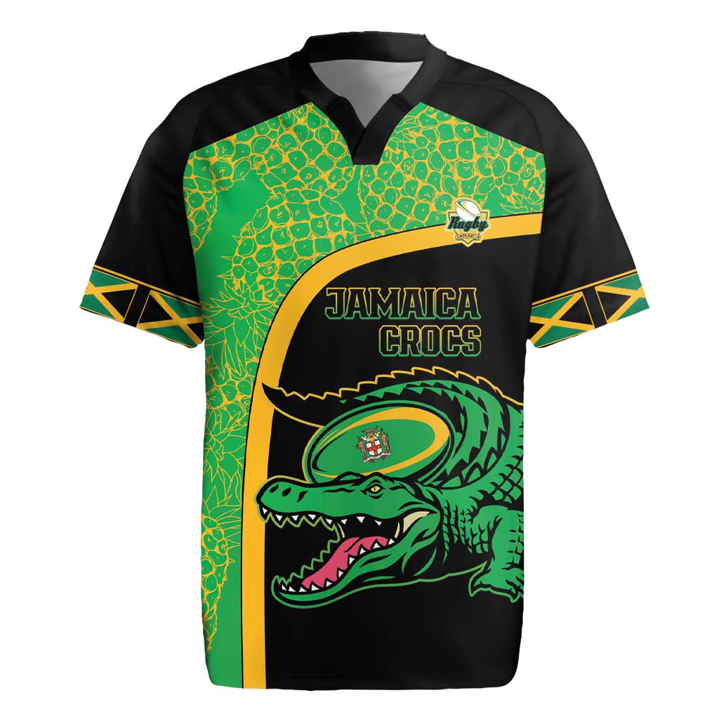 Jamaica Rugby Custom Rugby Jersey Go Jamaica Crocs - Pineapple Pattern