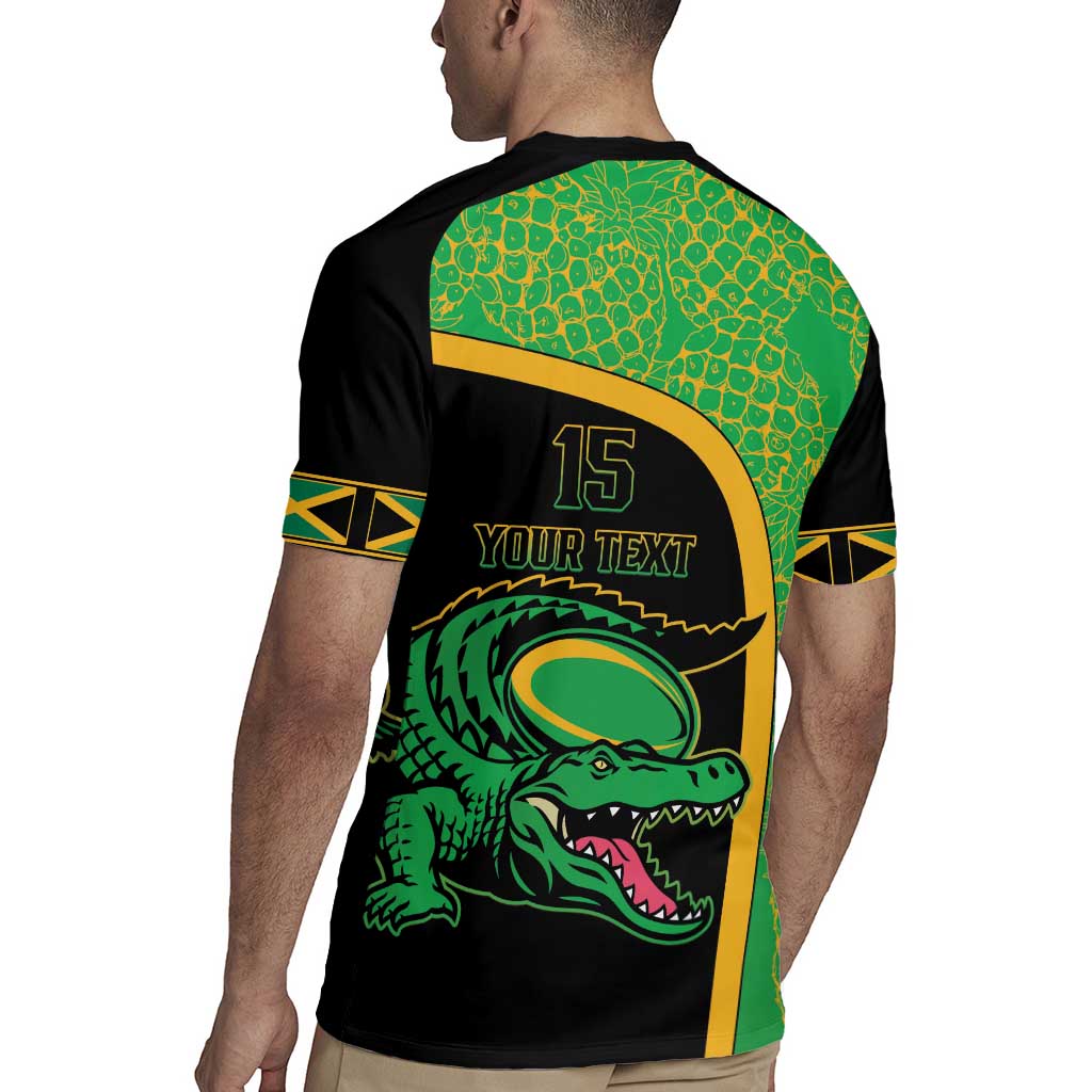 Jamaica Rugby Custom Rugby Jersey Go Jamaica Crocs - Pineapple Pattern